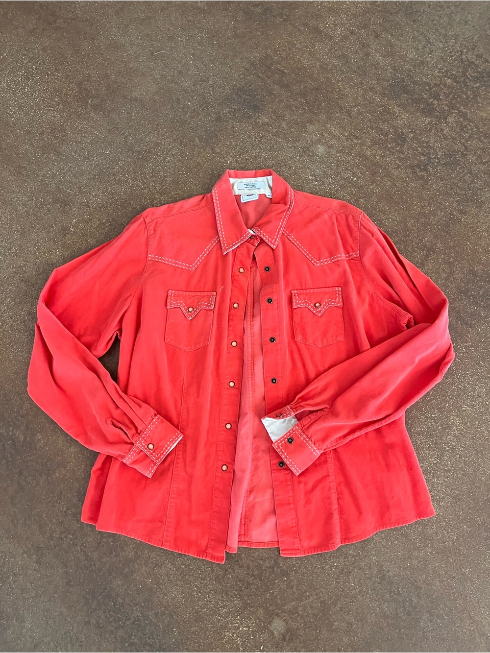 Cruel Girl Orange Western Button-Down Shirt